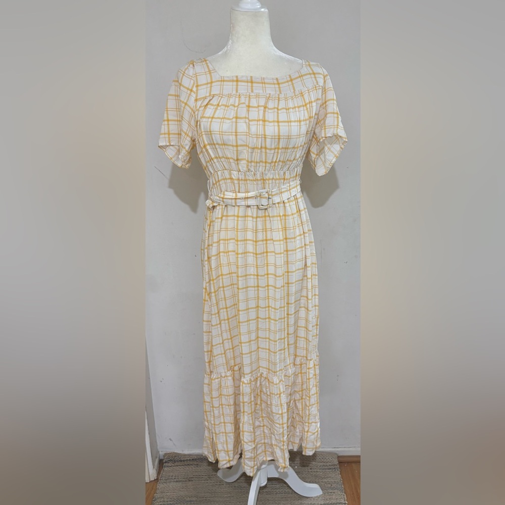 Yellow Plaid Women's Dress